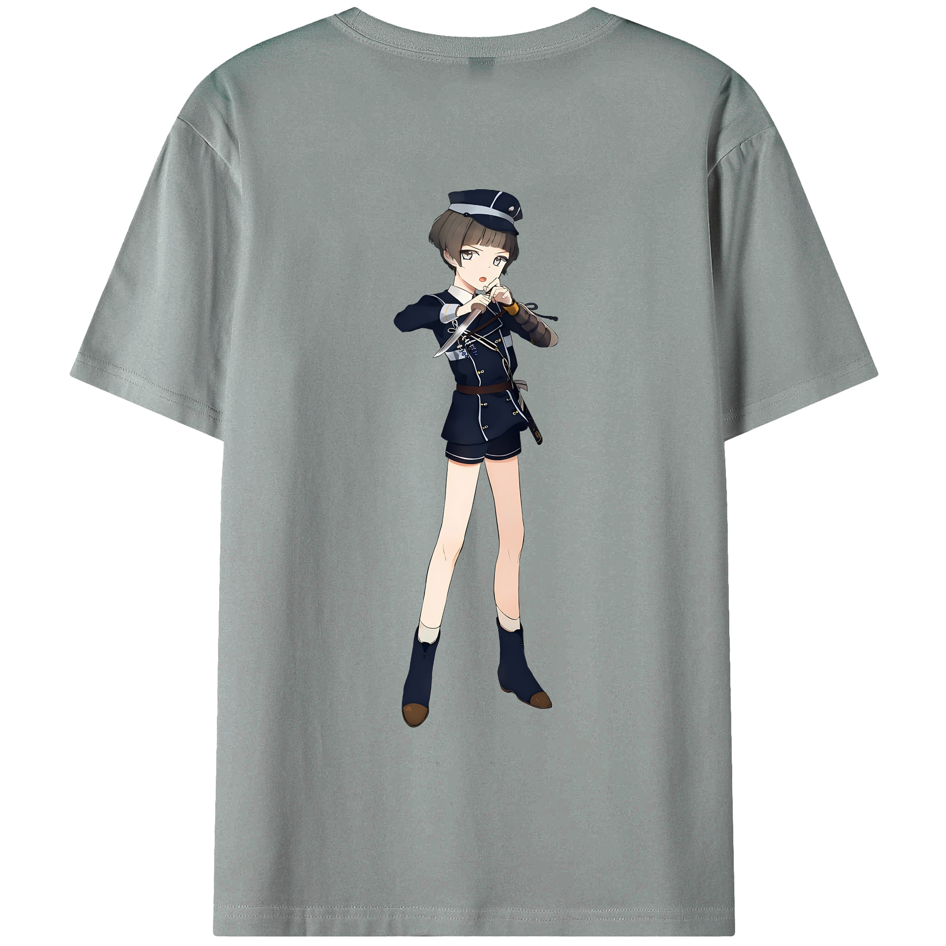 （画像用） 刀剣乱舞 Touken Ranbu 綿100％ メンズ半袖Tシャツ（バックプリント） 通気性